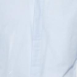 Dior Homme Blue Embroidered Cotton Button Front Shirt M