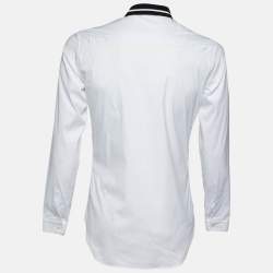 Pre Owned Dior Homme White Bug Embroidered Cotton Shirt M