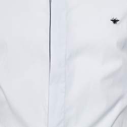 Pre Owned Dior Homme White Bug Embroidered Cotton Shirt M