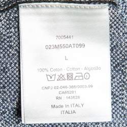 Pre Owned Dior Homme Blue Oblique Jacquard Knit Overshirt L