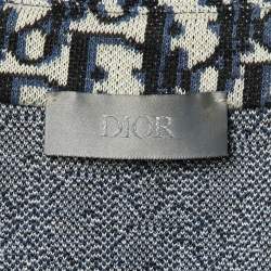 Pre Owned Dior Homme Blue Oblique Jacquard Knit Overshirt L