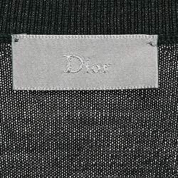 مملوكة مسبقًا Dior Homme Dark Green Wool Knit V-Neck Sweatshirt S