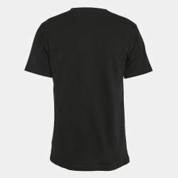 Pre Owned Dior Homme Black Logo Applique Cotton Crew Neck T-Shirt M