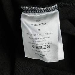 Pre Owned Dior Homme Black Logo Applique Cotton Crew Neck T-Shirt M