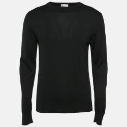 Pre Owned Dior Homme Black Logo Embossed Cashmere Jumper M
