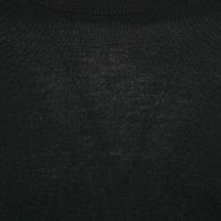 Pre Owned Dior Homme Black Logo Embossed Cashmere Jumper M