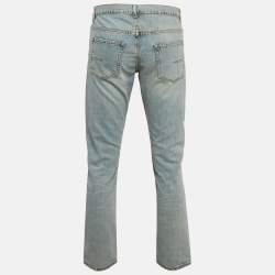 Pre Owned Dior Homme Blue Washed Denim Straight Leg Jeans L Waist 34"