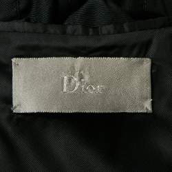 Pre Owned Dior Homme Black Leather Trim Wool Single Breasted Blazer L