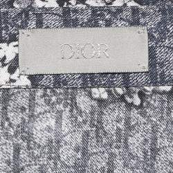 مملوكة مسبقًا Dior Homme Blue Printed Silk Half Sleeve Shirt M 