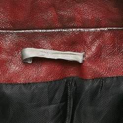 Dior Homme Burgundy Leather Zip-Up Jacket S