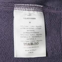 Pre Owned Dior Purple Oblique Jacquard Terry Cotton Hooded Sweatshirt M