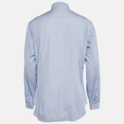 Dior Homme Blue Cotton Button Front Shirt XL