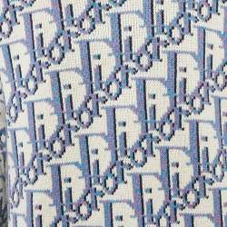 Dior Homme Purple/Multicolor Oblique Jacquard Wool Knit Jumper L