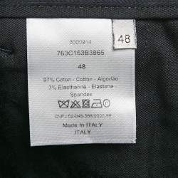 Pre Owned Dior Homme Navy Blue Cotton Trousers M