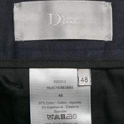 Pre Owned Dior Homme Navy Blue Cotton Trousers M