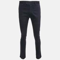 Pre Owned Dior Homme Navy Blue Cotton Trousers M