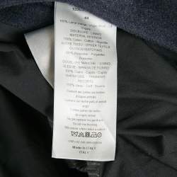 Pre Owned Dior Homme Navy Blue Wool Hooded Zip-Up Overcoat XS