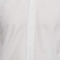 Pre Owned Dior Homme White Logo Embroidery Cotton Button Front Shirt M