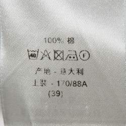 Pre Owned Dior Homme White Logo Embroidery Cotton Button Front Shirt M