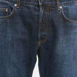 Pre Owned Dior Homme Dark Blue Washed Denim Jeans L Waist 34"