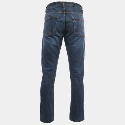 Pre Owned Dior Homme Dark Blue Washed Denim Jeans L Waist 34"