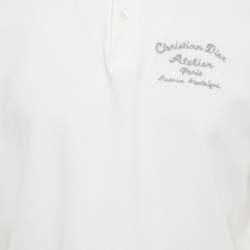 Pre Owned Dior Homme White Atelier Embroidered Pique Polo T-Shirt XL