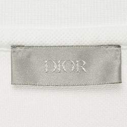 Pre Owned Dior Homme White Atelier Embroidered Pique Polo T-Shirt XL