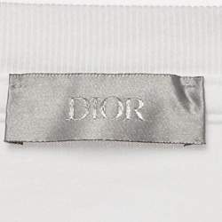 Pre Owned Dior Homme White Logo Embroidered Jersey Crewneck T-Shirt M