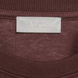 Pre Owned Dior Homme Burgundy Jersey Crewneck T-Shirt S