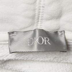 Pre Owned Dior Homme White Logo Print Cotton Long Sleeve Hoodie L 