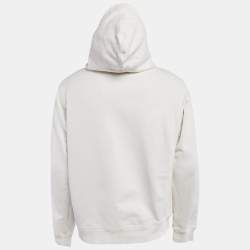 Pre Owned Dior Homme White Logo Print Cotton Long Sleeve Hoodie L 