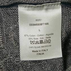 Pre Owned Dior Homme Blue Jacquard Cotton Knit Shirt L