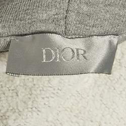Dior Homme Grey Logo Embroidery Cotton Hooded Sweatshirt XXL 
