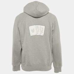 Dior Homme Grey Logo Embroidery Cotton Hooded Sweatshirt XXL 