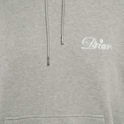 Dior Homme Grey Logo Embroidery Cotton Hooded Sweatshirt XXL 