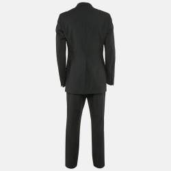 Dior Homme Black Wool Striped Single Breasted Pants Suit XL