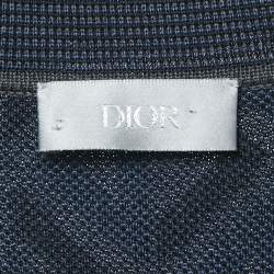 Pre Owned Dior Homme Blue/Grey Monogram Jersey Polo T-Shirt S