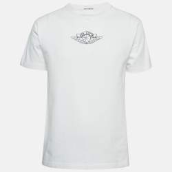Dior Homme x Air Jordan Logo Embroidery White Crew Neck T-Shirt M