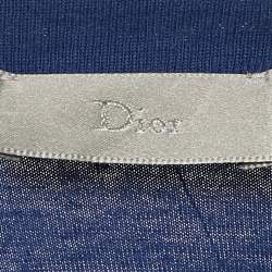 Pre Owned Dior Homme Blue Printed Jersey V-Neck T-Shirt XS