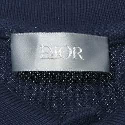 Pre Owned Dior Homme Blue Cotton Pique Polo T-Shirt L