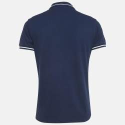 Dior Homme Blue Cotton Pique Polo T-Shirt L