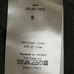 Pre Owned Dior Homme Black Printed Jersey V-Neck T-Shirt S