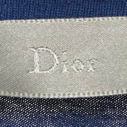 Pre Owned Dior Homme Blue Printed Jersey Crewneck T-Shirt XS