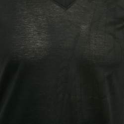 Dior Homme Black Printed Jersey V-Neck T-Shirt S