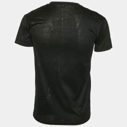Dior Homme Black Printed Jersey V-Neck T-Shirt S