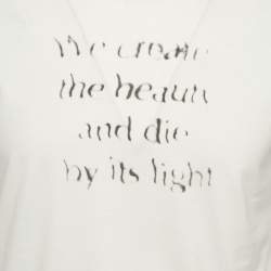 مملوكة مسبقًا Dior Homme White Printed Jersey Crewneck T-Shirt S