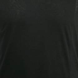 Pre Owned Dior Homme Black Sheer Panelled Jersey  V-Neck T-Shirt S