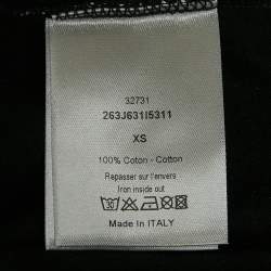 Dior Homme Black Textured Abstract Print Jersey V-Neck T-Shirt XS