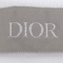 Dior Homme X Shawn Stussy White Mesh Cotton Logo Print T-Shirt L