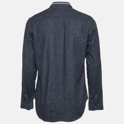 Dior Homme Navy Blue Denim Long Sleeve Shirt L